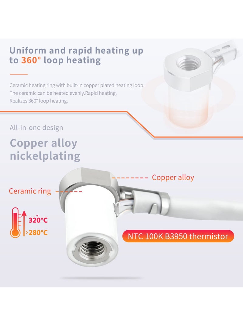 SYOSI 24V 115W Rapid Heat CHC V6 Hotend Kit, Ceramic Heating Core, Bimetal Heatbreak, Copper Titanium, Compatible with Voron 2.4, 24V 1.75mm, Prusa I3 MK3/MK3S, Titan Aero Extruder  - Image 5