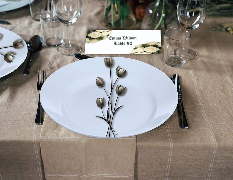 Hamilco Blank Tent Name Place Table Cards 3 1/2" x 11" Folded Card Stock - White Cardstock Paper 80lb Cover - 100 Pack - Image 5