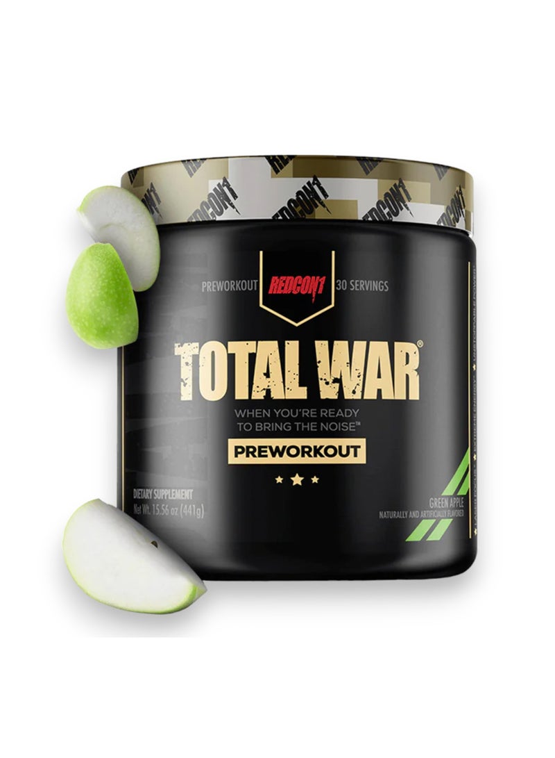 Total War Pre -Workout, Green Apple Flavour, 30 Servings