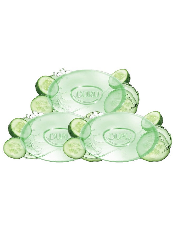 Duru Cucumber Glycerin Bar Soap Cleansing Bar Moisturizing Sensitive Skin - Vegan Transparent Paraben Free Alcohol Free Silicone Free Phthalete Free Gluten Free Body Wash - 3 Pack - Image 2