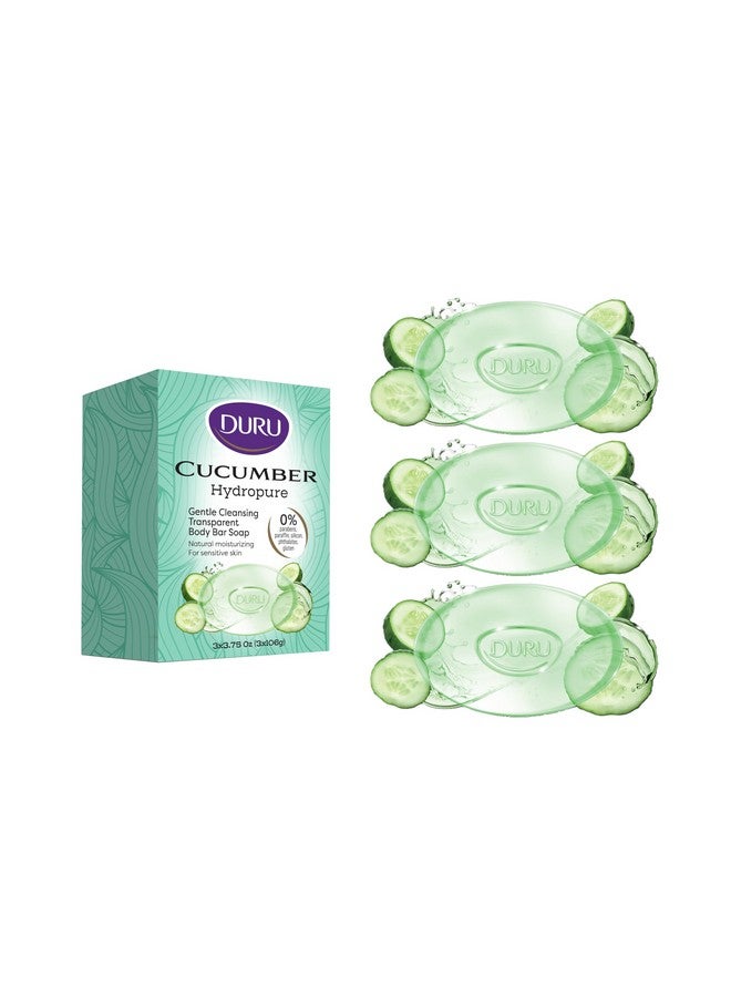 Duru Cucumber Glycerin Bar Soap Cleansing Bar Moisturizing Sensitive Skin - Vegan Transparent Paraben Free Alcohol Free Silicone Free Phthalete Free Gluten Free Body Wash - 3 Pack - Image 1