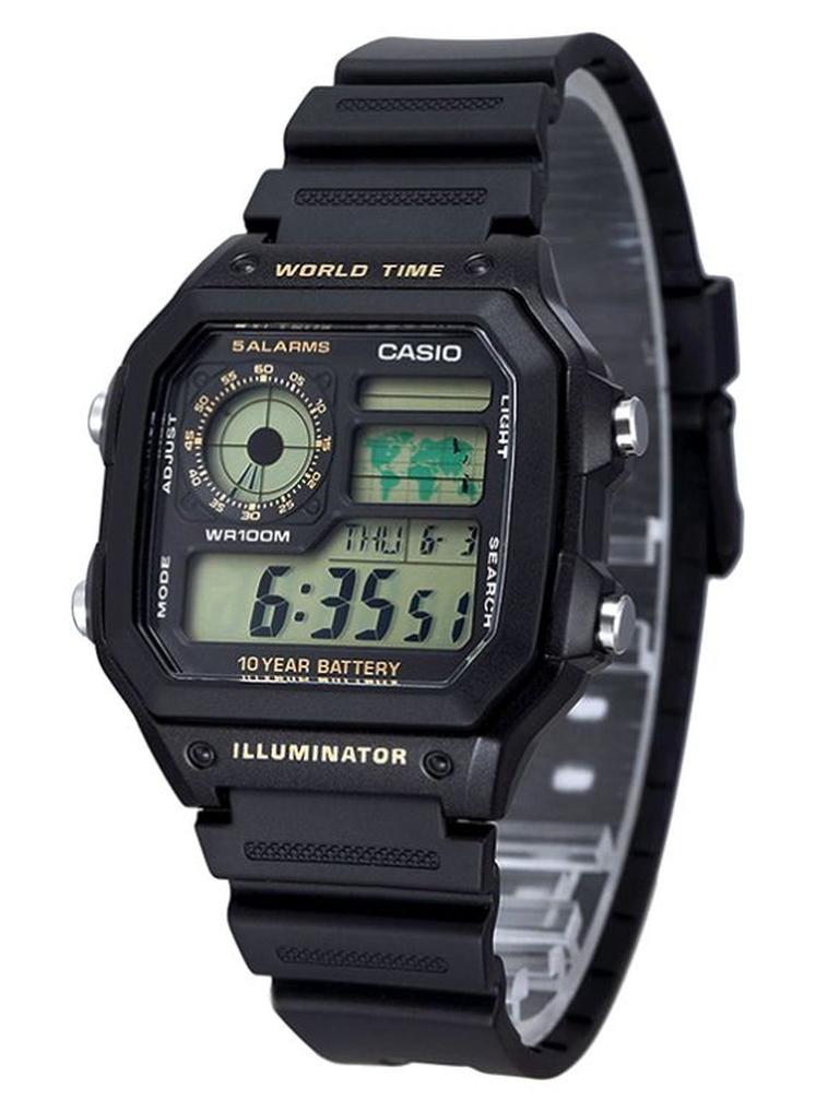 كاسيو ساعة يد رقمية ومقاومة للماء طراز AE-1200WH-1B - قياس 45 مم - لون أسود رجال - Image 1