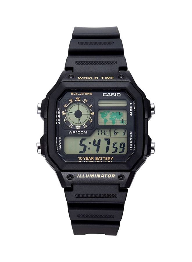 كاسيو ساعة يد رقمية ومقاومة للماء طراز AE-1200WH-1B - قياس 45 مم - لون أسود رجال - Image 5