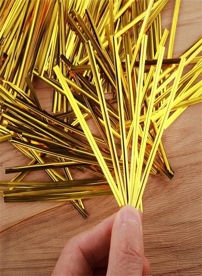 Unewshi 1600PCS Gold and Silver Twist Ties, 8CM Reusable Plastic Bread Twist Ties Bread Twisty-Ties for Candy Coffee Goodie Bags Snacks Party Cake Present Supplies - Image 3