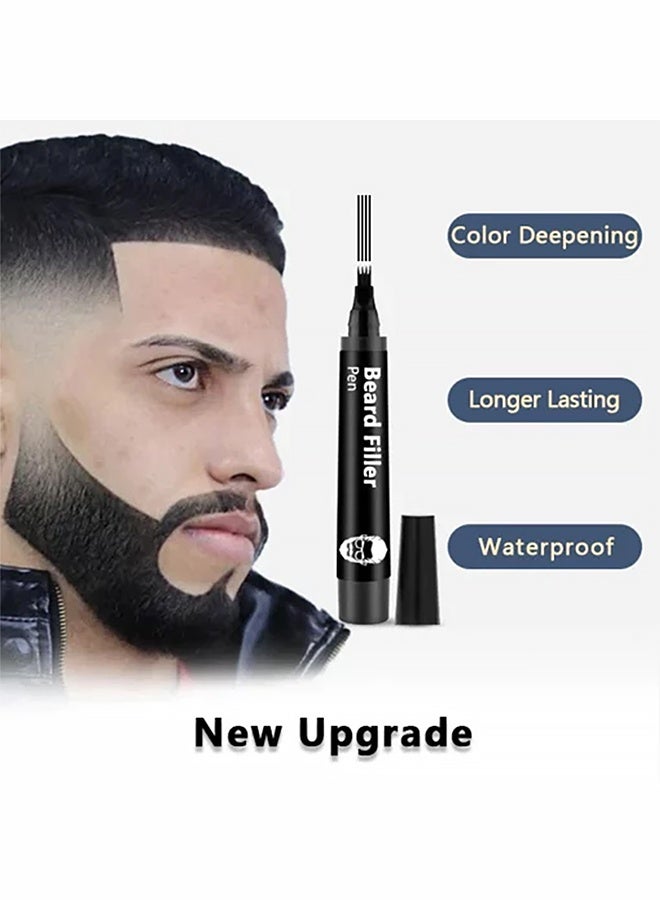 East Moon Beard Filler Pen-Waterproof Beard Pen Beard Styling Pen, Black Beard Dye Beard Darkener Marker Long Lasting Coverage Natural Finish For Beard (Black) - Image 5