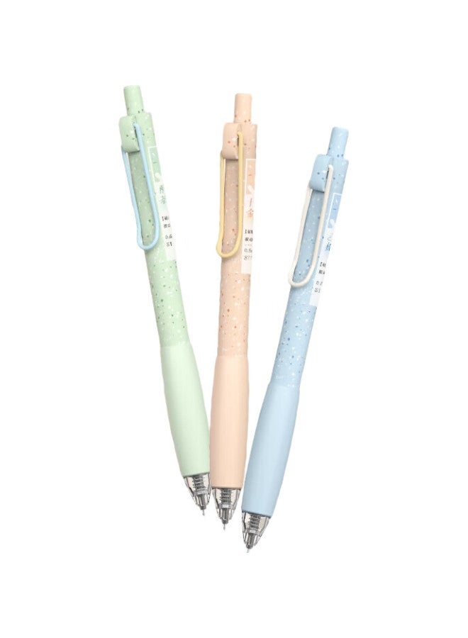 Deli Warm Sun Quick-Drying Push Neutral Pen Ink With Fragrance 0.5Mm St Head Student Brush Pen Exam Pen Signature Pen Black 3Pcs/Box Sa612-3 - Image 1