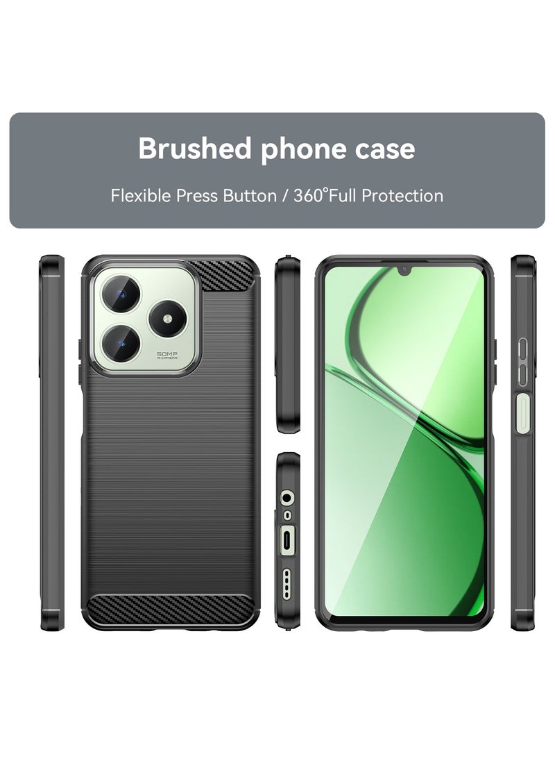 Fankalo - [1+1 Sets] For Realme C63/ Realme C61/ Realme Note 60 Case & Screen Protector Soft TPU Brushed Texture Anti-Slip Cover with Scratch Resistant Tempered Glass - Image 1