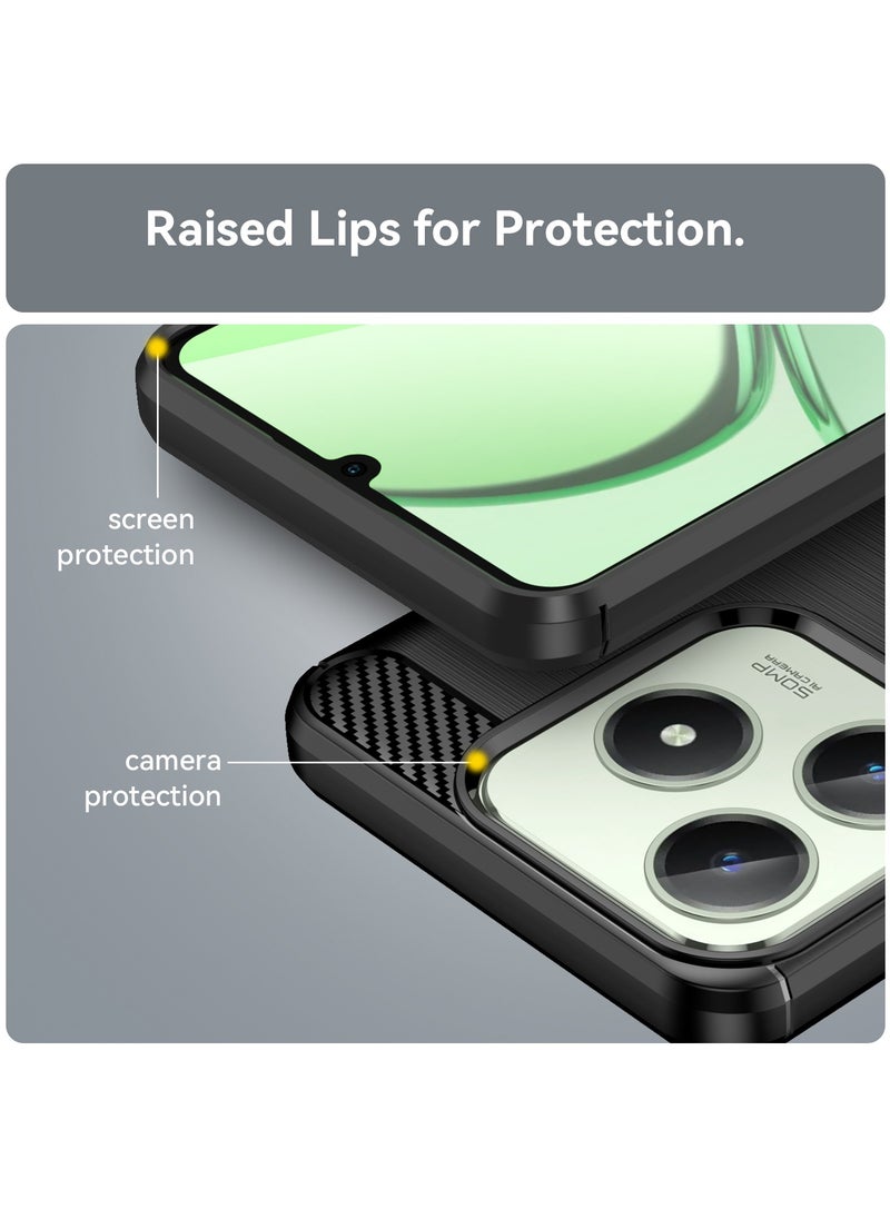 Fankalo - [1+1 Sets] For Realme C63/ Realme C61/ Realme Note 60 Case & Screen Protector Soft TPU Brushed Texture Anti-Slip Cover with Scratch Resistant Tempered Glass - Image 1