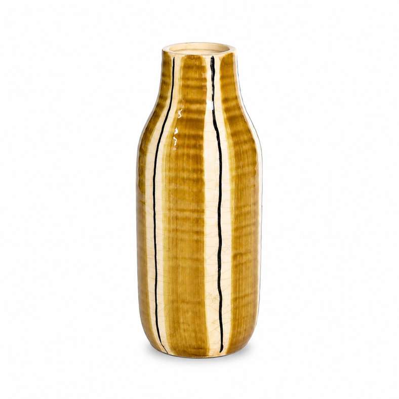 Pan Home Emi Stoneware Linear Glaze Vase 10.5x10.5x25.5cm - Ochre - 112AIC9905010 - Image 4
