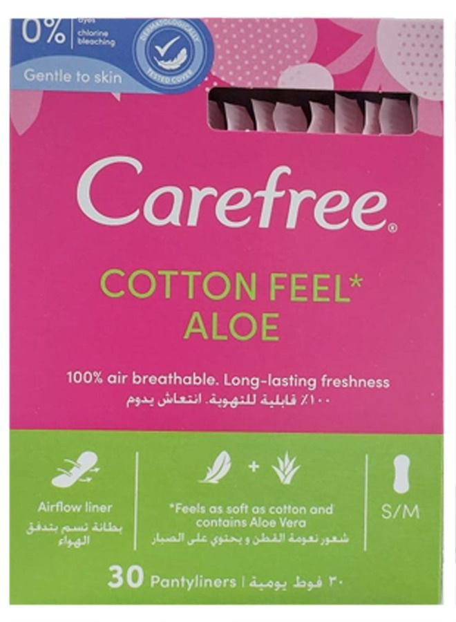 Carefree Daily Pantyliners Cotton Feel Aloe Scent Pack Of 30 - Image 1