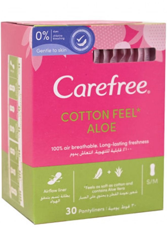 Carefree Daily Pantyliners Cotton Feel Aloe Scent Pack Of 30 - Image 2