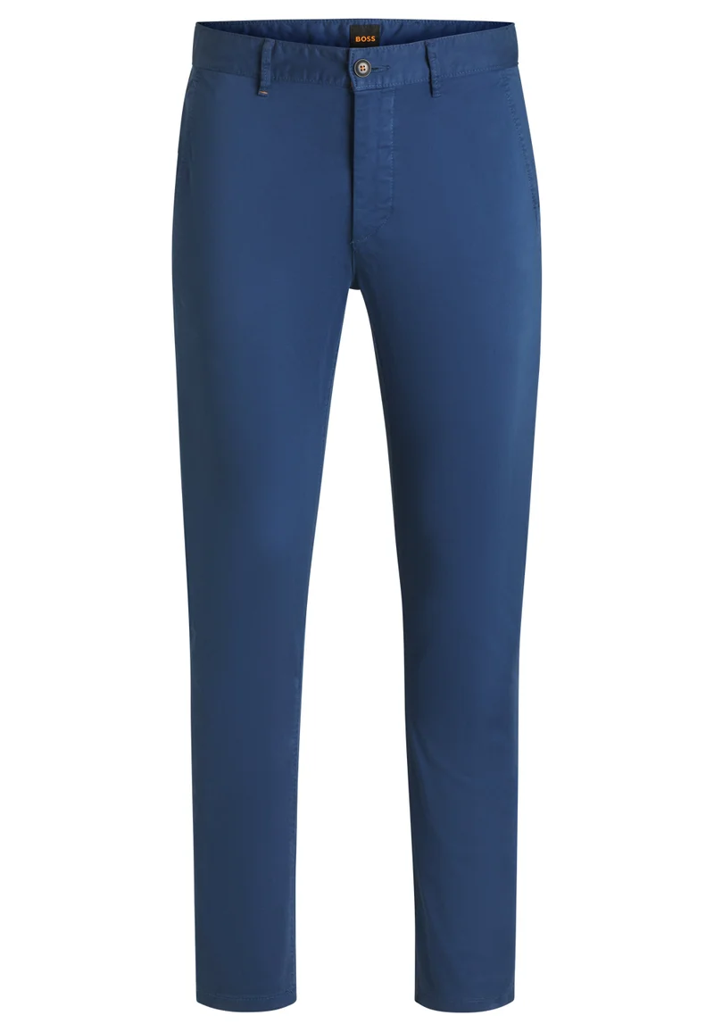 BOSS Slim-fit chinos in stretch-cotton satin