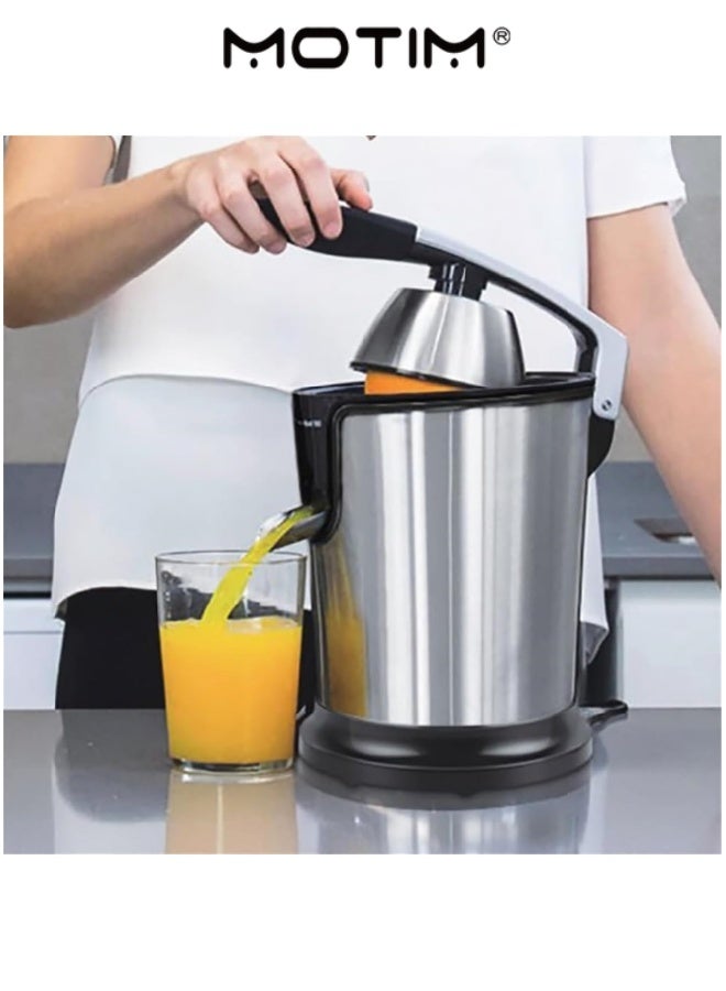 موتيم عصارة الحمضيات الكهربائية من الفولاذ المقاوم للصدأ عصارة الحمضيات مع مقبض إنساني وقاعدة مستقرة لجريب فواكه الرمان الكلس - Image 2