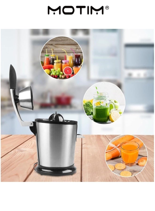 موتيم عصارة الحمضيات الكهربائية من الفولاذ المقاوم للصدأ عصارة الحمضيات مع مقبض إنساني وقاعدة مستقرة لجريب فواكه الرمان الكلس - Image 3