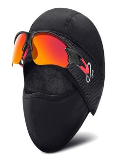 Winter Cycling Caps Under Helmet, Thermal Fleece Beanie Hat with Face Cover for Men and Women Waterproof Windproof, Cycle Skull Cap Ski Cap Balaclava Mask Bike Bicycle Helmet Liner for Sports