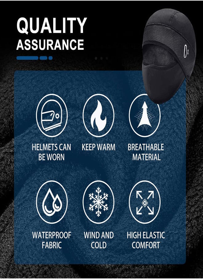 SYOSI - Winter Cycling Caps Under Helmet, Thermal Fleece Beanie Hat with Face Cover for Men and Women Waterproof Windproof, Cycle Skull Cap Ski Cap Balaclava Mask Bike Bicycle Helmet Liner for Sports - Image 1
