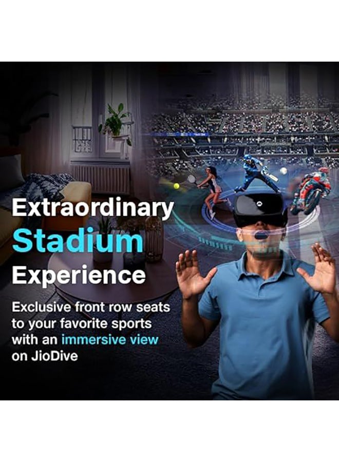 JIO Renewed - Dive 360° VR Headset | Enjoy Live Cricket Like TATA IPL, TATA WPL & All Team India Matches in 360° All Year on JioCinema | YouTube 360° Videos | 4.7”-6.7" Screen Size | Android & iOS Phone Support - Image 2