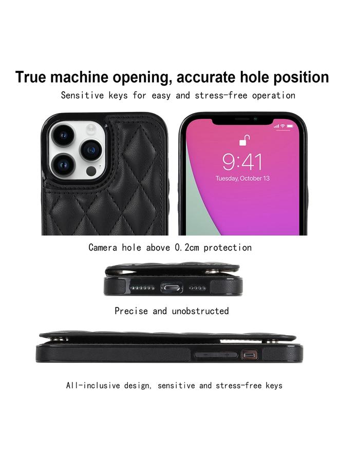 Zaboon Case For iPhone 12 Pro Double Buckle Rhombic PU Leather Phone Case - Image 2