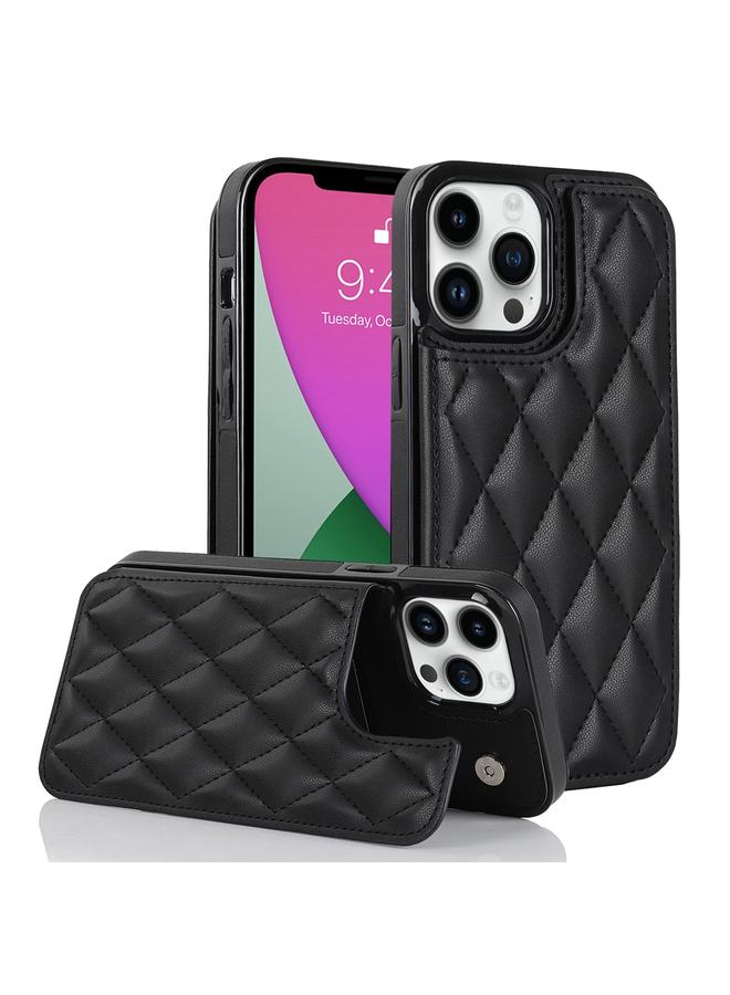 Zaboon Case For iPhone 12 Pro Double Buckle Rhombic PU Leather Phone Case - Image 1