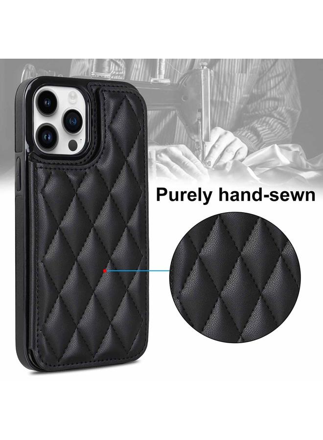 Zaboon Case For iPhone 12 Pro Double Buckle Rhombic PU Leather Phone Case - Image 5