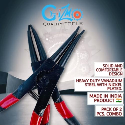 GIZMO Internal & External Straight Nose Circlip Pliers 12 Inch Pack of 2 Pieces, Circlip plier set - Image 4