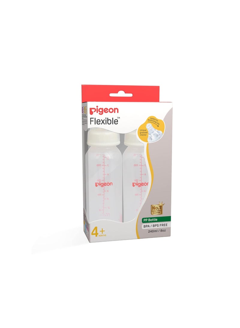 بيجون زجاجة الرضاعة/الرضاعة التمعجية من بيجون RPP حلمة M، للأطفال بعمر 4+ أشهر، خالية من مادة BPA، خالية من مادة BPS، بيضاء، 240 مل، عبوة من قطعتين - Image 2