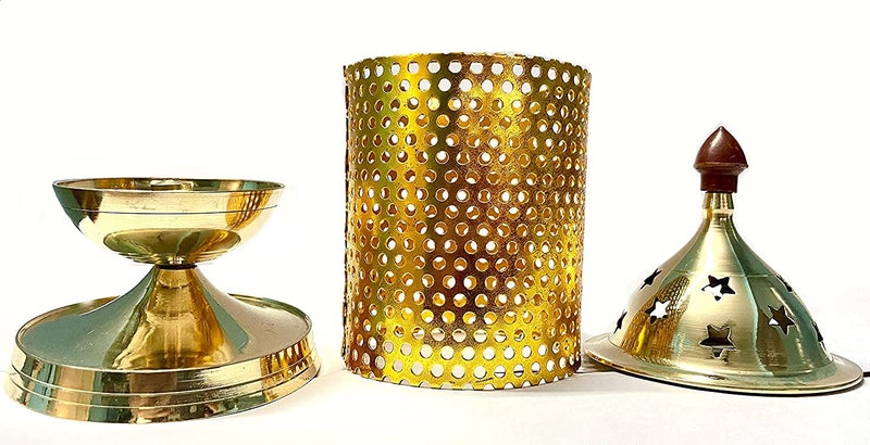 Brass Gallery Brass jaali Diya Stand Gold Colour XLarge Height 8 Inch - Image 2