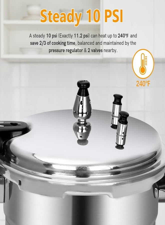 BreeRainz 5.3 Qt Stovetop Pressure Cooker & Canner, 10 PSI Induction Compatible Aluminum Pressure Canning Pot, Fast Cooking 70% Faster, Safe Triple Valve System, for Home & Small Kitchens - Image 3