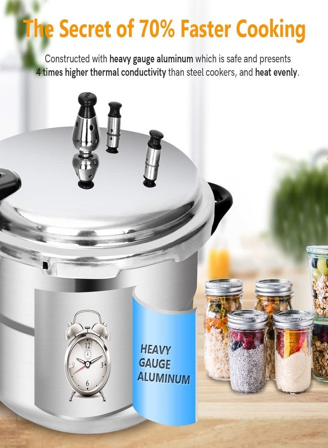 BreeRainz 5.3 Qt Stovetop Pressure Cooker & Canner, 10 PSI Induction Compatible Aluminum Pressure Canning Pot, Fast Cooking 70% Faster, Safe Triple Valve System, for Home & Small Kitchens - Image 2