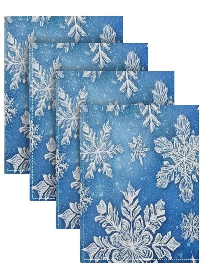 Wusikd Winter Snowflake Cloth Napkins Set of 6 Blue Dinner Napkins Solid Washable Reusable Polyester Table Napkins Oversized 20"X20" with Hemmed Edges for Home Weeding Decoration - Image 5