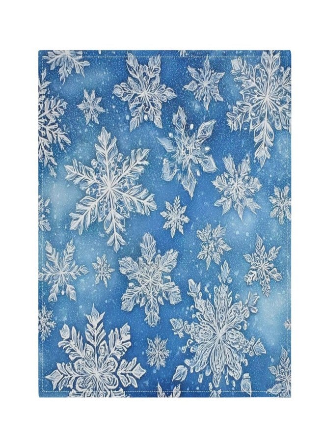 Wusikd Winter Snowflake Cloth Napkins Set of 6 Blue Dinner Napkins Solid Washable Reusable Polyester Table Napkins Oversized 20"X20" with Hemmed Edges for Home Weeding Decoration - Image 1