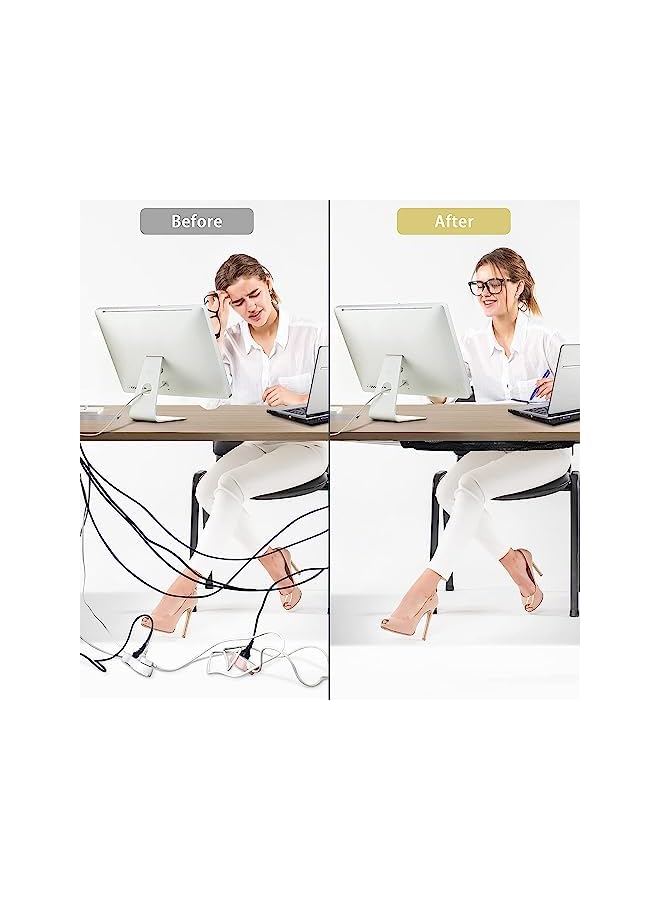 promass Under Desk Cable Management Net, Cord Organizer Kit for Wire Management, Wire Hider Kit for Most Office Standing Desks, 27.6 X 11.8 Inches - Image 4