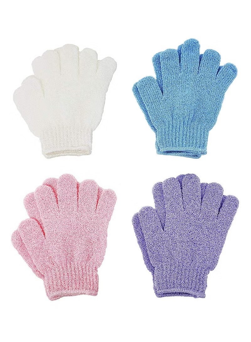8 Pieces (4pairs) Exfoliating Gloves, Premium Scrub Wash Mitt for Shower, Spa, Massage and Body Scrubs, Spa Exfoliation Accessories for Men and Women (Multicolour)  - Image 1