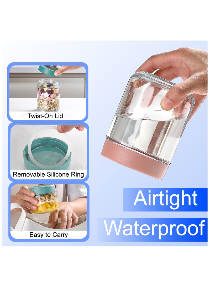 MAMATOONS 8-Pack Glass Jars with Airtight Screw Lids 16oz and 10oz Jars Overnight Oats Containers for Breakfast Yogurt Snack Meal Prep Food Storage - Image 3