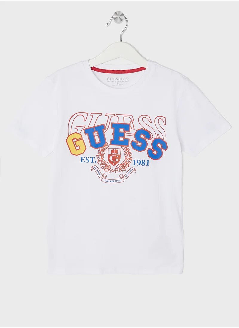 GUESS Kids Logo Crew Neck T-Shirt