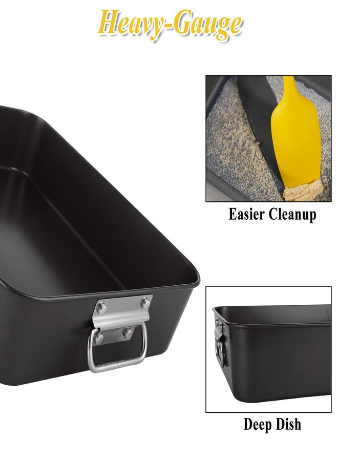 CYEAH 2 Pack Lasagna Pan Deep Baking Pan for Oven, 13.7 in & 16 inch Baking Dishes for Oven, Roasting Pan Brownie Pan with Handles, Nonstick Rectangle Cake Pans Sets for Baking Cooking, Black - Image 3