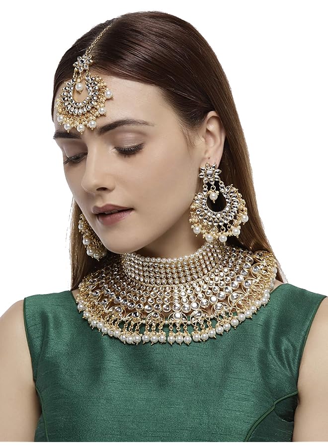 erorex Bridal Jewelery Set For Women Golden Zpfk7397 - Image 2