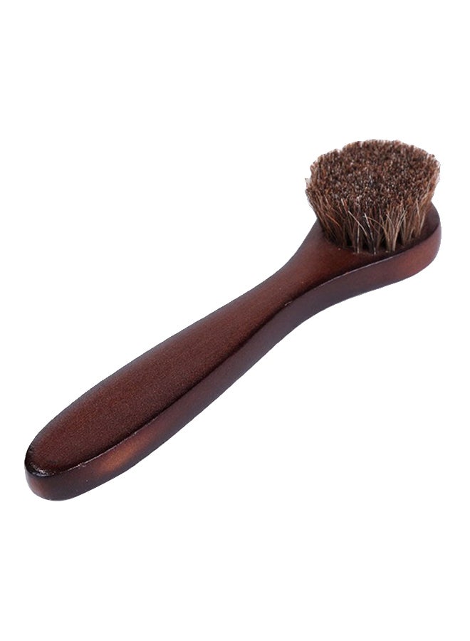 NIBEMINENT Horsehair Shoe Cleaning Brush Brown 25x5.5x2cm