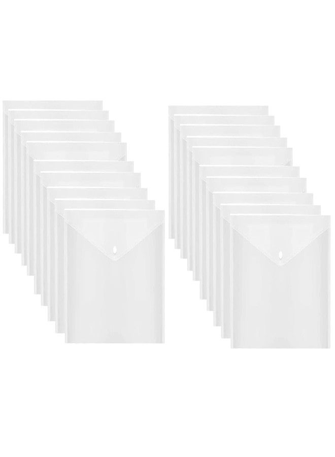 ANG A4 Document File Bag, Transparent Envelope Holder Storage Button Organizer, My Clear Plastic Container - Pack of 20 - Image 1
