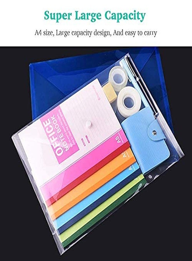 ANG A4 Document File Bag, Transparent Envelope Holder Storage Button Organizer, My Clear Plastic Container - Pack of 20 - Image 4