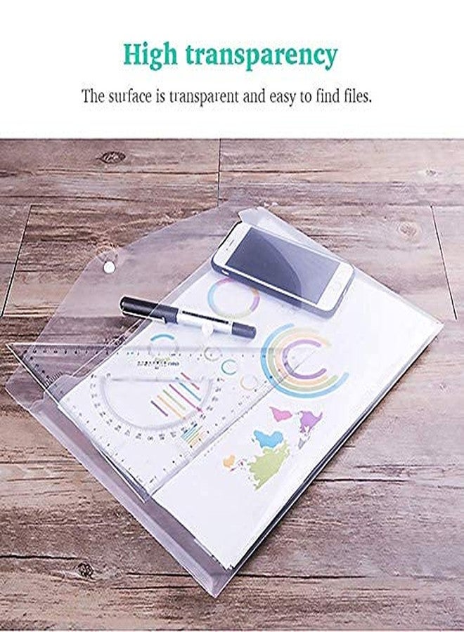 ANG A4 Document File Bag, Transparent Envelope Holder Storage Button Organizer, My Clear Plastic Container - Pack of 20 - Image 3