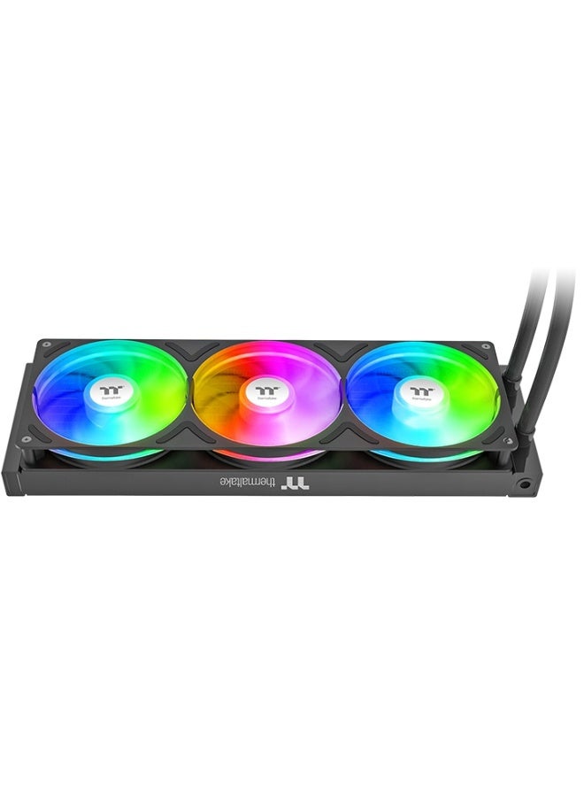 Thermaltake TH360 V3 ARGB Sync AIO Liquid Cooler – 360mm Radiator, 3x 120mm PWM High-Speed Fans, Infinity Mirror ARGB Pump, 5V RGB Sync, Intel & AMD Compatible, 365W TDP Support, 460mm Tubing, Black | CL-W466-PL12SW-A - Image 4