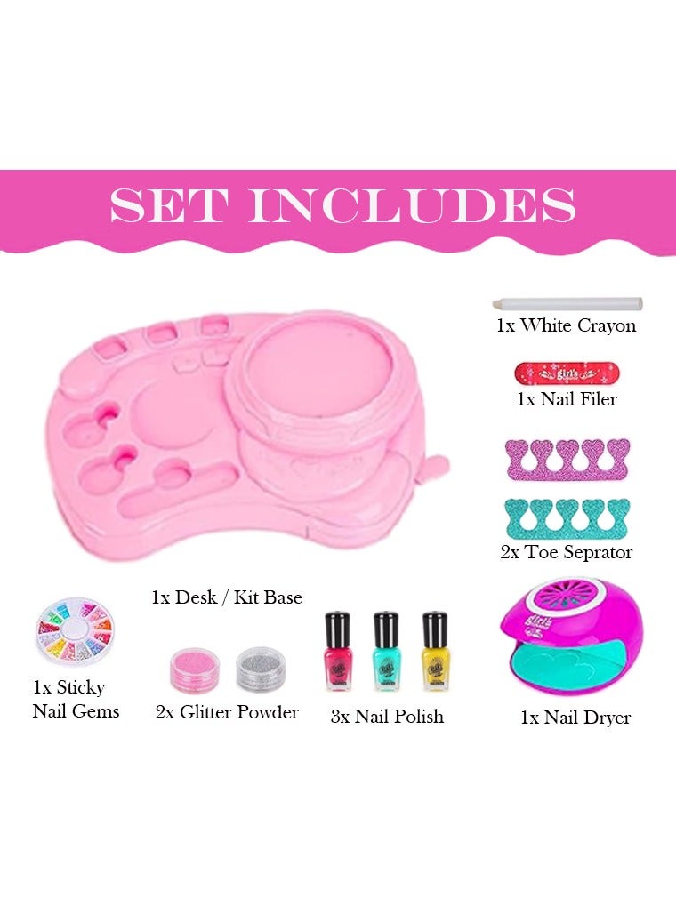 المنزل الذكي مجموعة أدوات تزيين الأظافر الذكية للبنات، مجموعة مانيكير مكونة من 12 قطعة مع قاعدة أدوات تزيين الأظافر، قلم تلوين، حشو أظافر، فاصل أصابع القدم، مجفف أظافر، طلاء أظافر، مسحوق لامع، وأحجار أظافر لاصقة هدية لأحبائك - Image 2