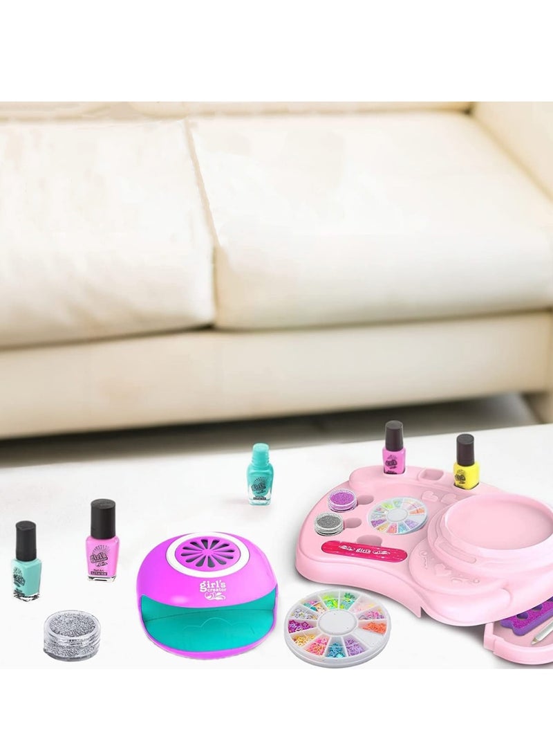 المنزل الذكي مجموعة أدوات تزيين الأظافر الذكية للبنات، مجموعة مانيكير مكونة من 12 قطعة مع قاعدة أدوات تزيين الأظافر، قلم تلوين، حشو أظافر، فاصل أصابع القدم، مجفف أظافر، طلاء أظافر، مسحوق لامع، وأحجار أظافر لاصقة هدية لأحبائك - Image 4