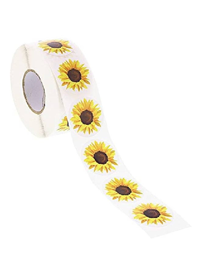 Blue Panda - 1000 Pieces Yellow Sunflower Stickers Roll For Kids Diy Crafts Party Favor (1.5 Inch) - Image 1