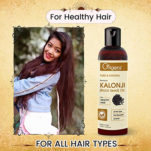 Origenz Natural Black Seeds Kalonji Oil 100 ml for Hair Care, Healthy Scalp, Helps to Control Dandruff & Hairfall | In Bottle 3.38 oz - Image 2