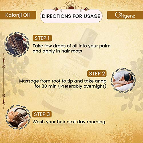 Origenz Natural Black Seeds Kalonji Oil 100 ml for Hair Care, Healthy Scalp, Helps to Control Dandruff & Hairfall | In Bottle 3.38 oz - Image 3