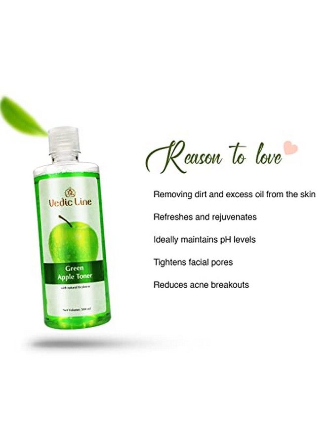Vedicline Green Apple Toner Reduces Acne Breakouts Dark Spots With Green Apple Extract For Refreshes And Rejuvenates Skin 500 Ml - Image 3
