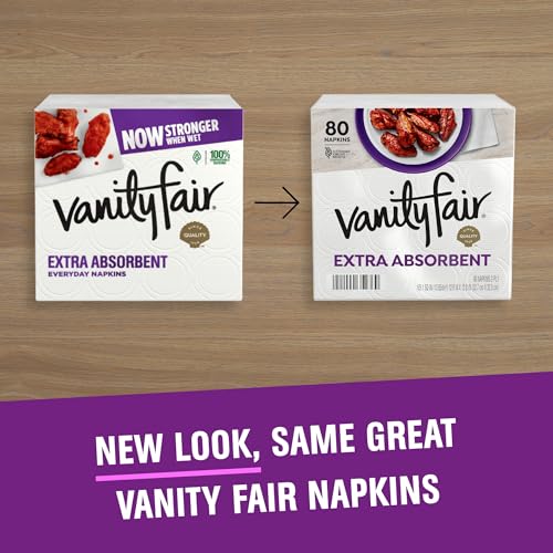 Vanity Fair Extra Absorbent Premium Paper Napkins, 80 Count, Disposable Napkins Made Soft And Strong For Messy Meals And Everyday Use - Image 3