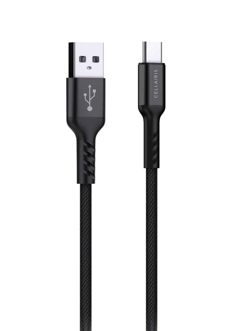 Cellairis Premium Nylon Cable Type-C 1M - Black - Image 1